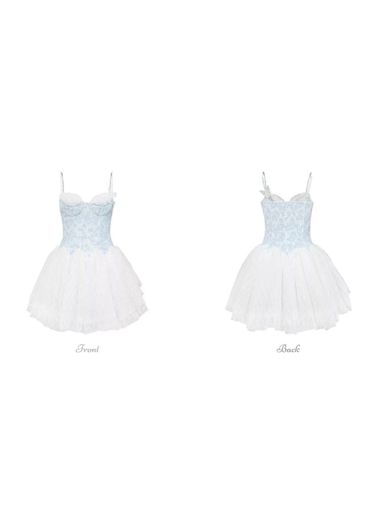 Ballet Style Mesh Skirt Halter Dress【s0000008353】