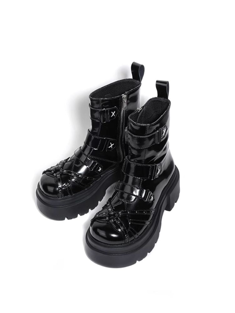 Black motorcycle boots [s0000003923]