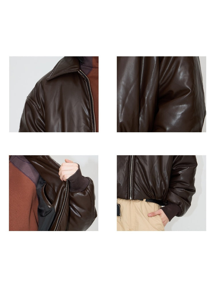 Retro Color Zip Leather Style Jacket【s0000004190】