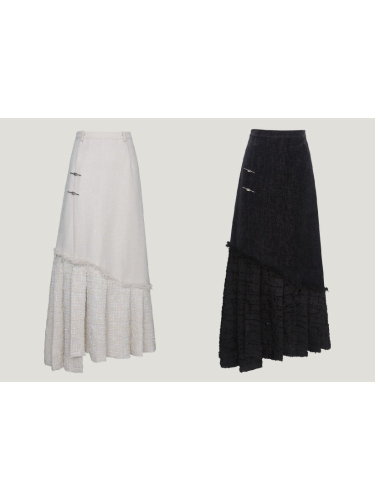 Switching Design Irregular A-Line High Waist Skirt【s0000004404】