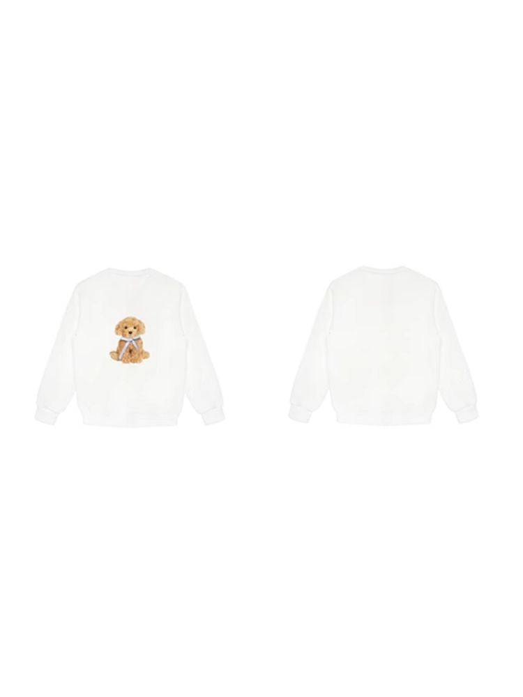 Loose Puppy White Sweatshirt【s0000007521】