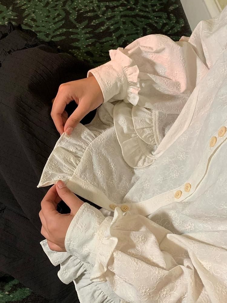 Doll Neck Irregular Bottom Hem CDG Style Shirt【s0000005902】