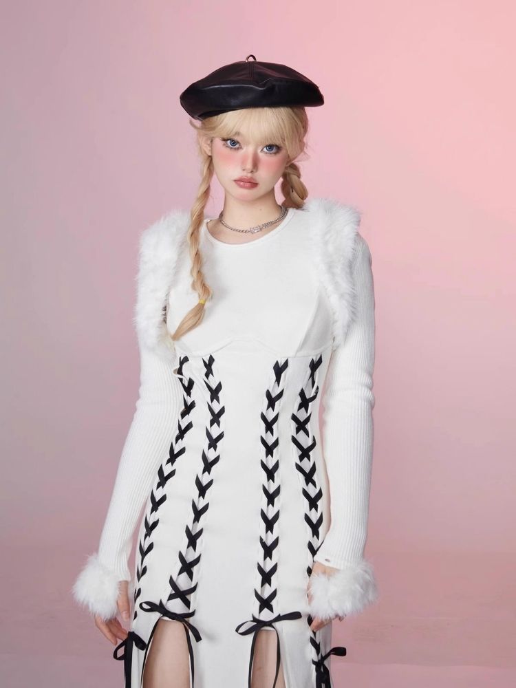 Tied Sleeveless Split Dresses【s0000006348】