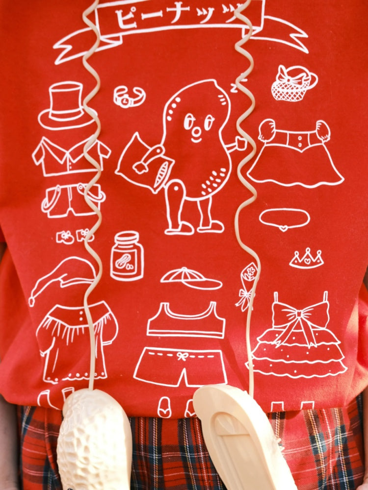Circus Cute Cartoon Peanut Half Sleeved Cotton T-Shirt【s0000002982】