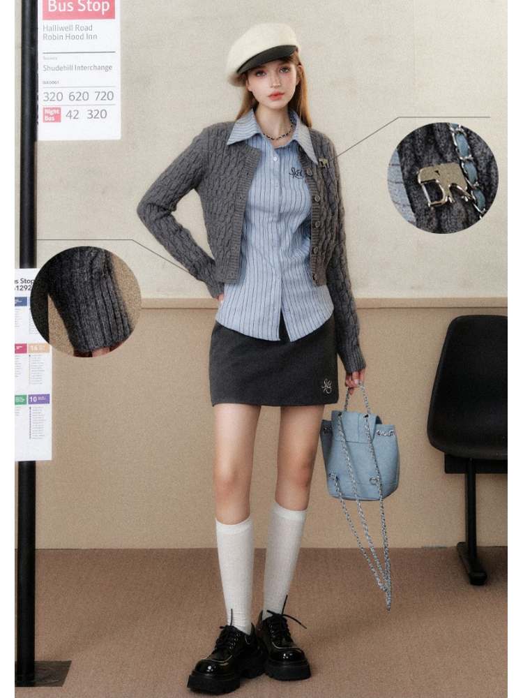 Slim Fit Jacquard Knit Cardigan【s0000006484】