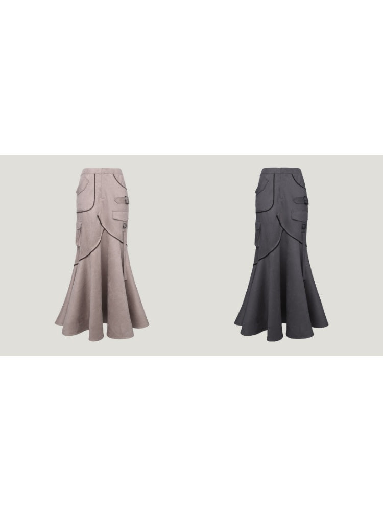 Suede Taste Splicing Mermaid Skirt【s0000004403】