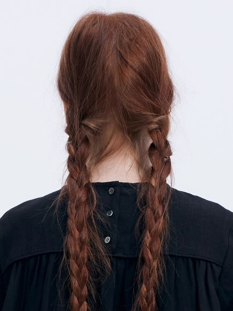 Linen Navy Neck Loose Doll-Style Dress【s0000007970】