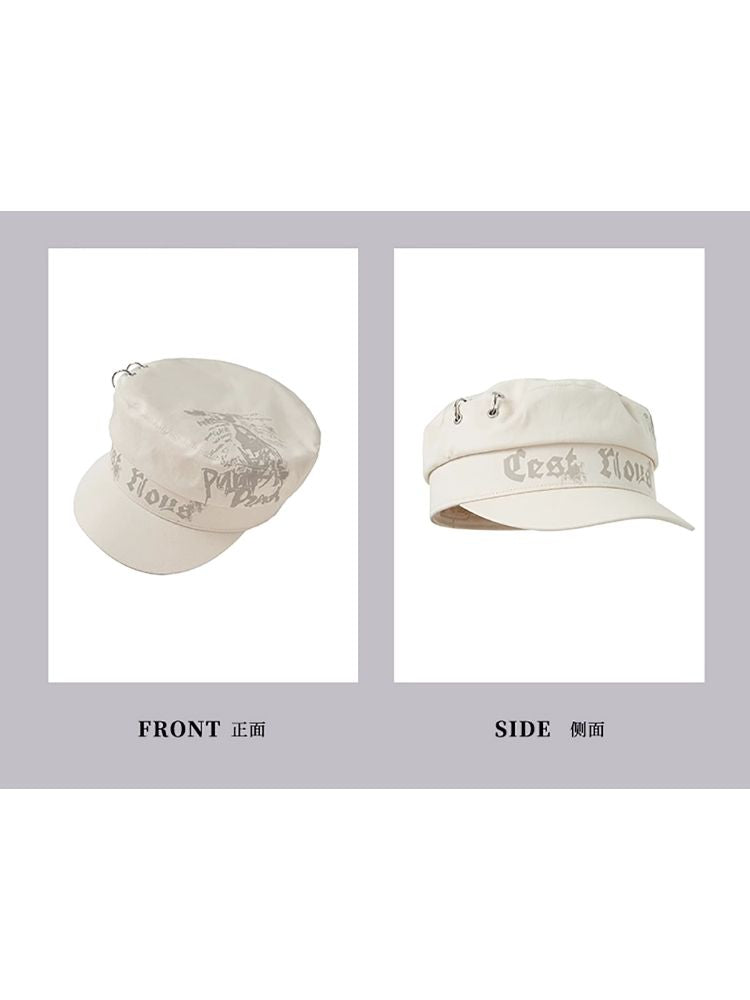 Punk graffiti cap beret【s0000004529】