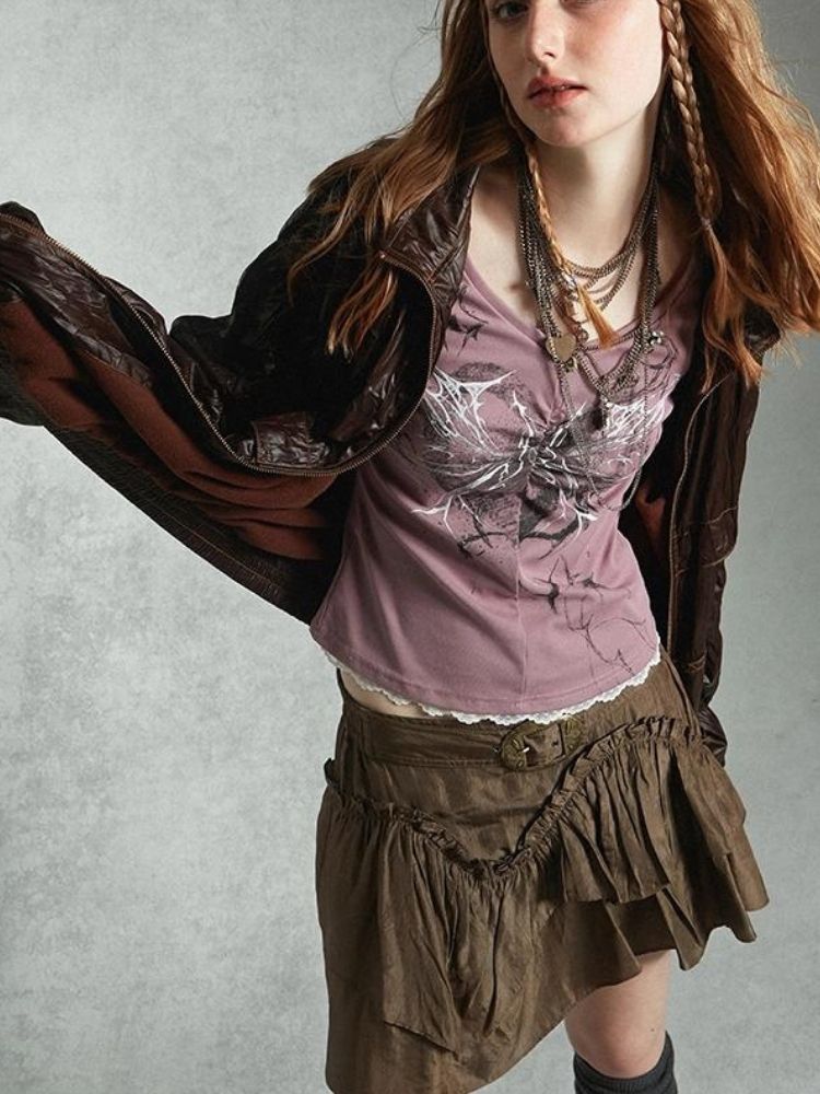 Wrinkle Processing PU Leather Jacket【s0000003412】