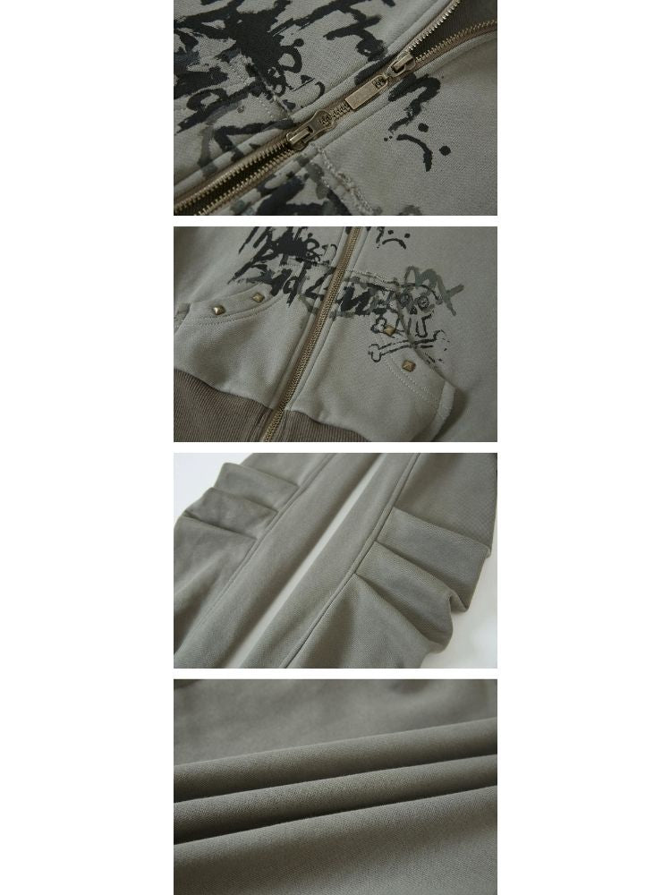 Printed Hooded Short Sweater【s0000003268】