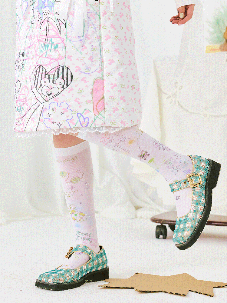 Drilling Velvet Mid-Calf Socks【s0000011945】