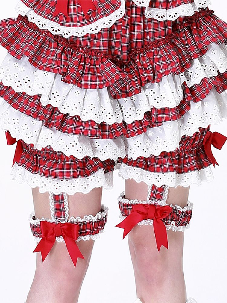 Red Plaid Cake Skirt【s0000012193】