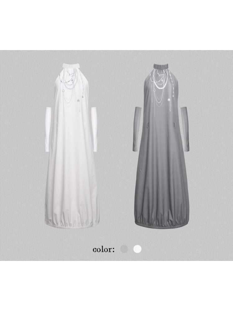 Hanging Neck Sleeveless Vest Printed Dress【s0000007789】