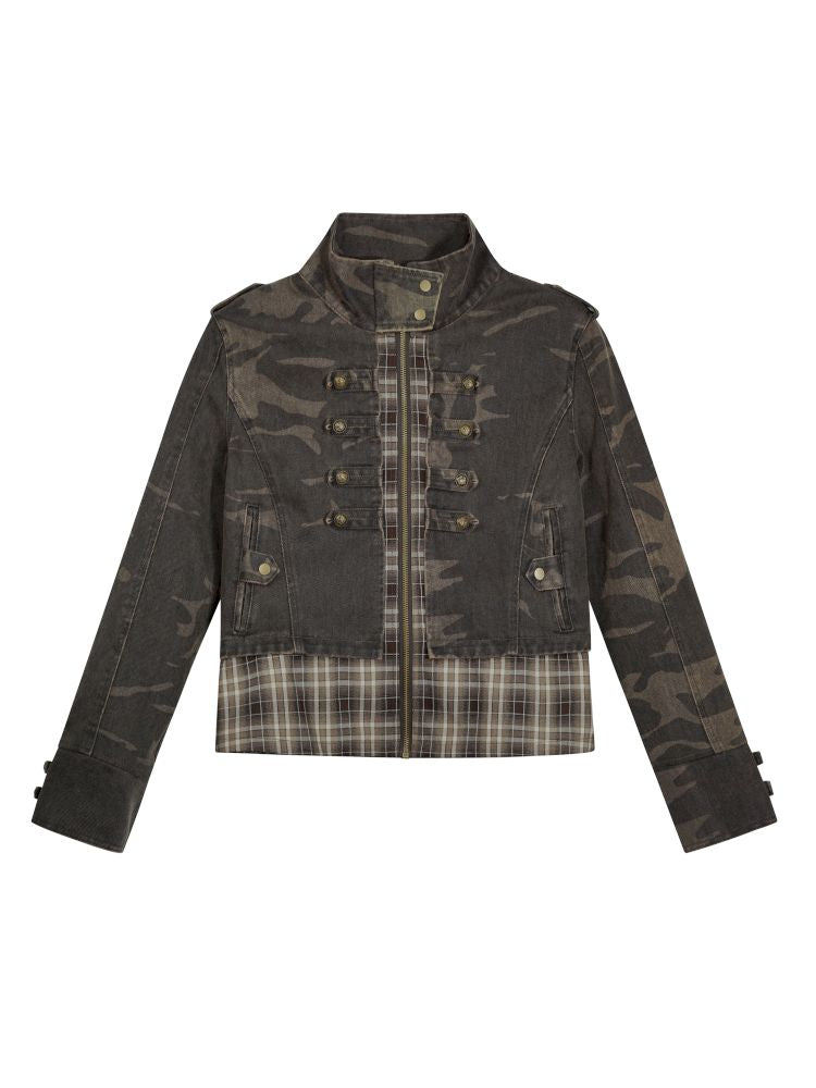 Standing collar zipper positive shoulder jacket【s0000013891】