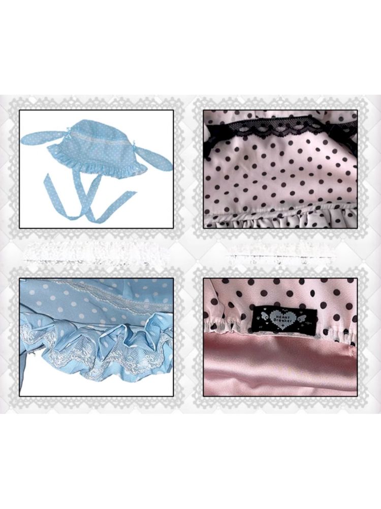 Rabbit ear polka dot bonnet hat【s0000012691】
