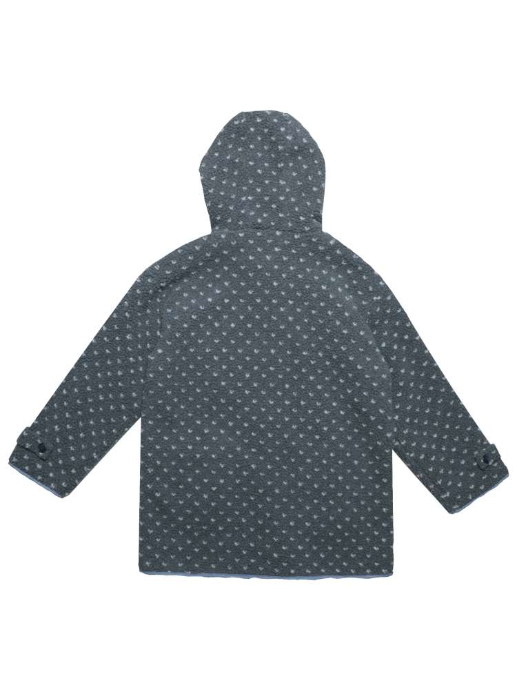 Old-fashioned Gray Horn Buckle Hooded Jacket【s0000014699】