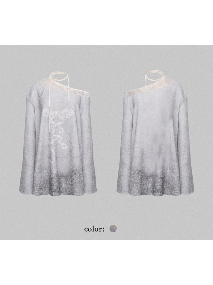 Off Shoulder Long Sleeve t-shirt【s0000007787】