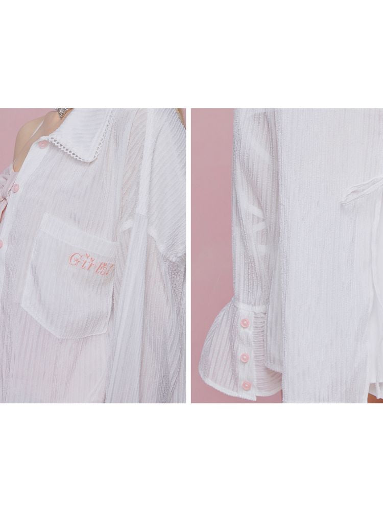 Flare long-sleeved loose shirt【s0000007865】