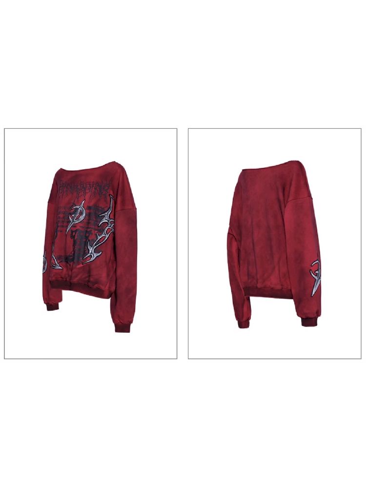 One Shoulder Y2K Sweatshirt【s0000011010】