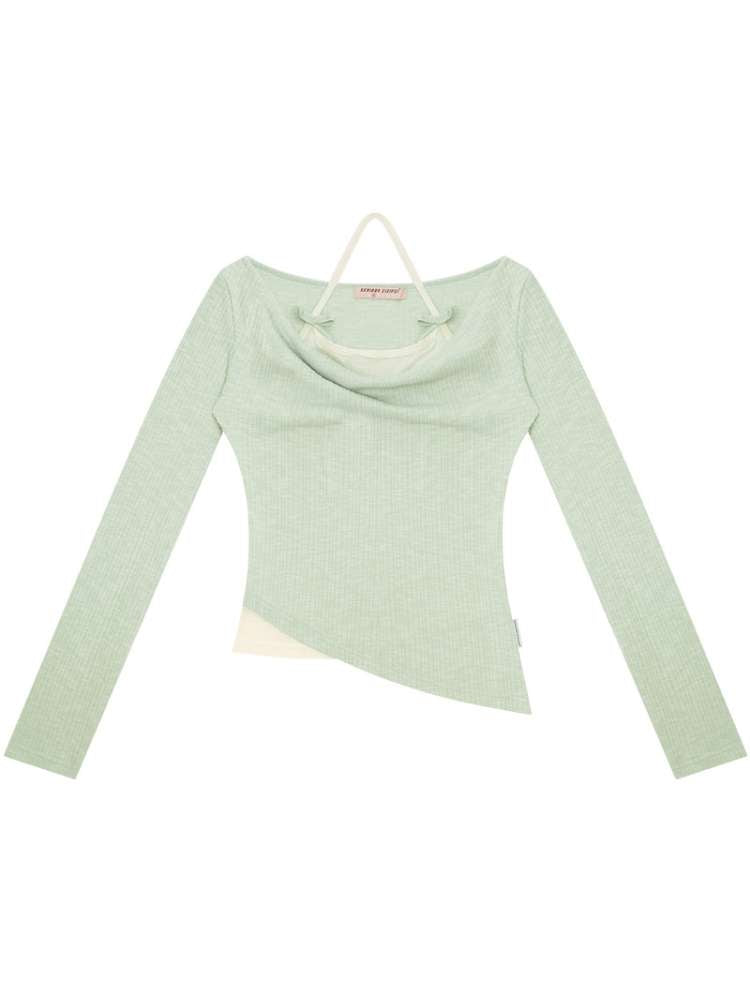 Halterneck Irregular Hem Top【s0000015435】