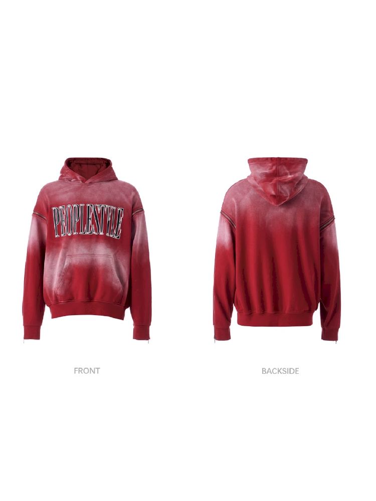 Washed Embroidered Hooded Sweatshirt【s0000011357】