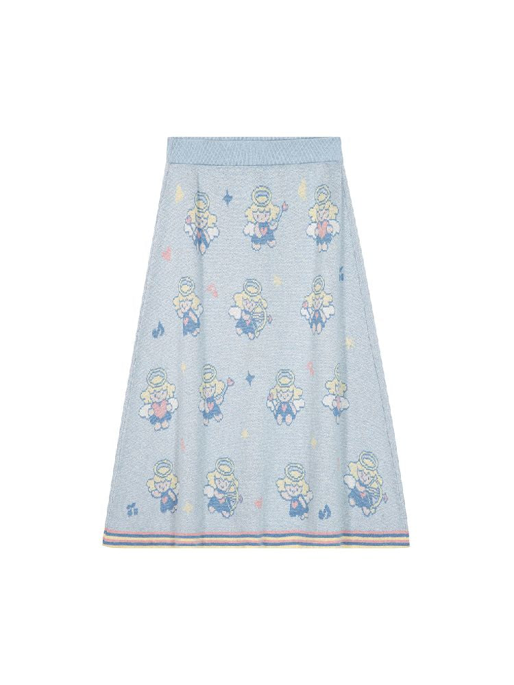 Knit Hooded Jacket Half Skirt Set【s0000012010】