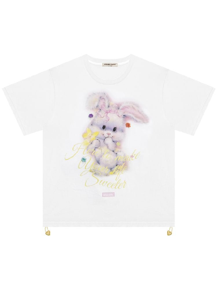 Rabbit Print Loose Tops【s0000012244】