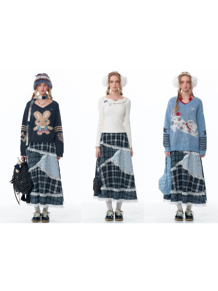 Splicing Lace Half-body Skirt【s0000011498】