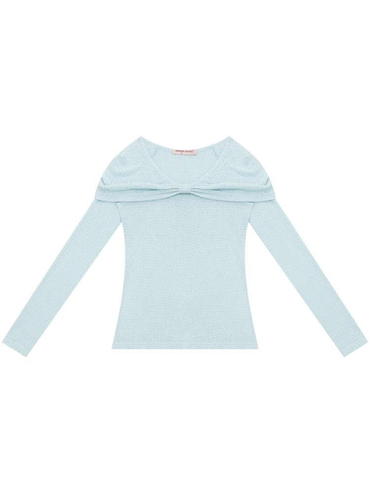 Soft Cloud Knot Slim Knitted Top【s0000015426】
