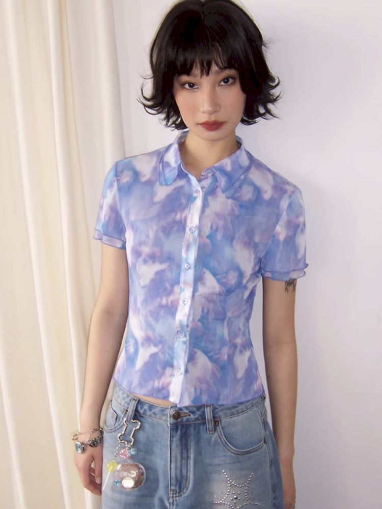 Wooden Ear Trim Slim Shirt【s0000012295】