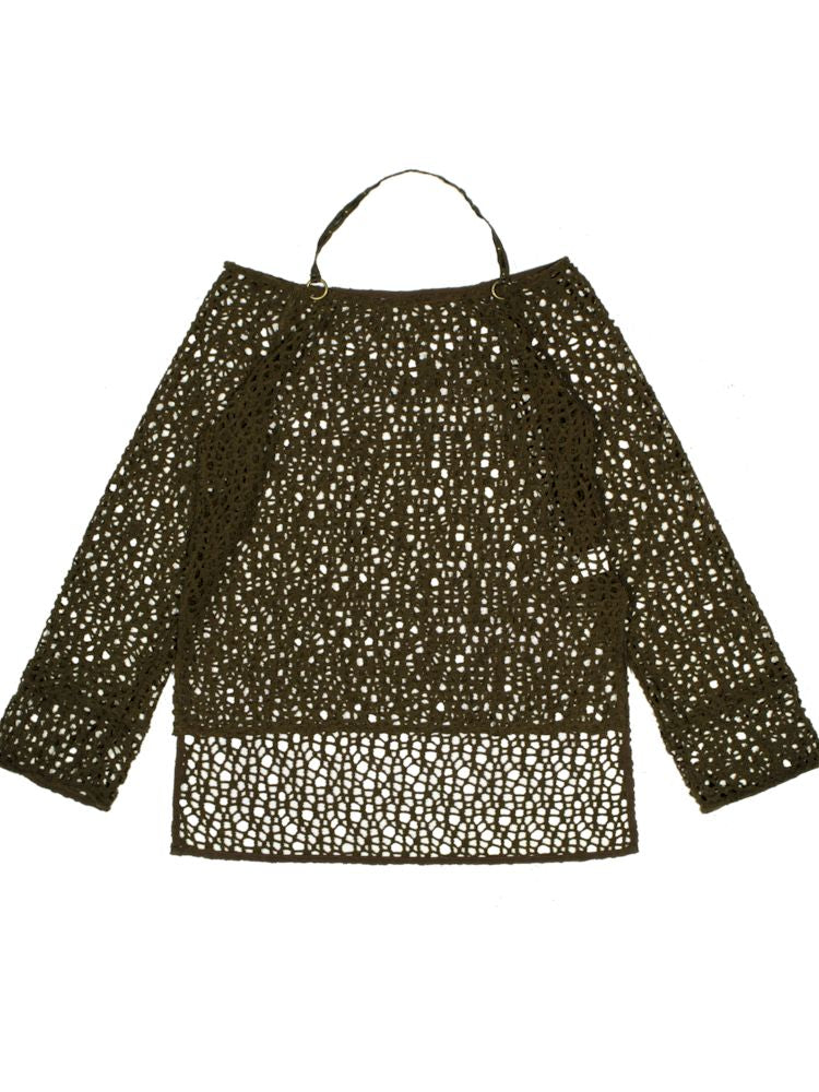 Hollow Mesh Blouse Long Sleeve Tunic【s0000009474】