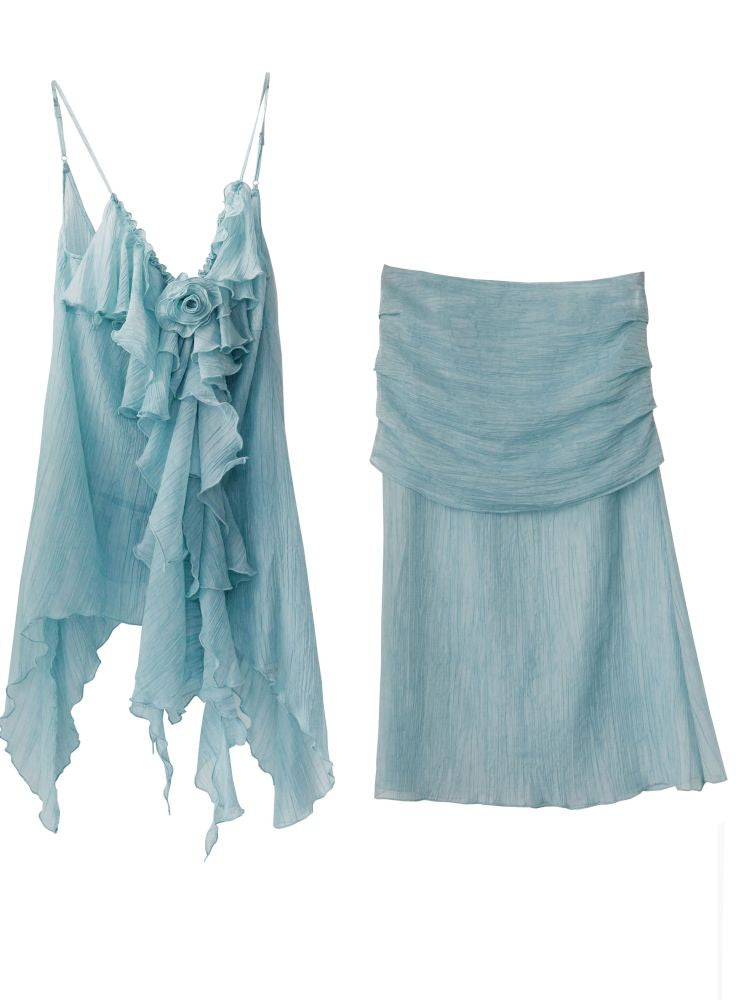 Mambo Mint Green Light Sheer Halter Skirt【s0000013226】