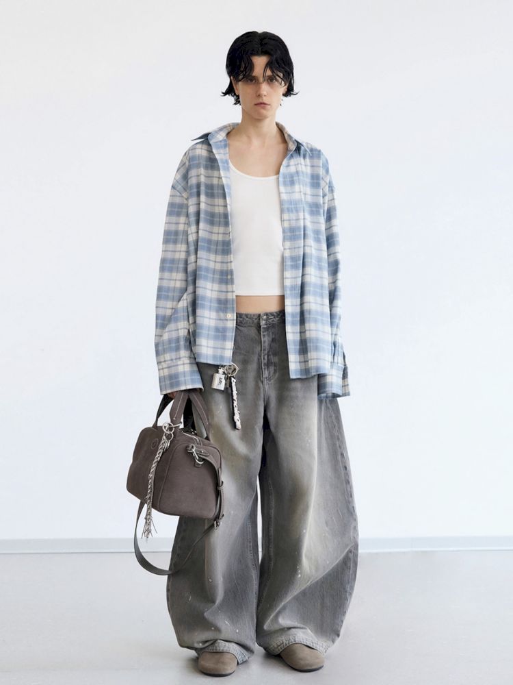 Plaid thin long-sleeved shirt【s0000013202】