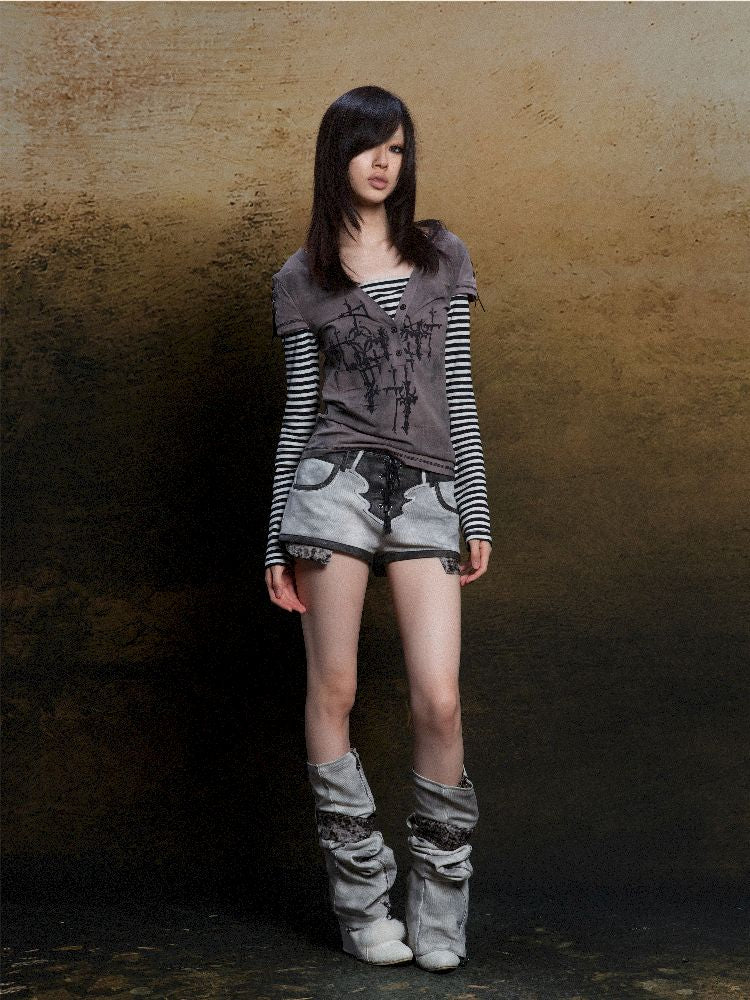 Totem Cross Printed Long Sleeve t Shirt【s0000011819】