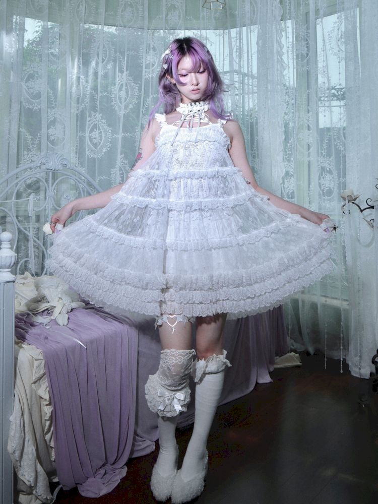 Lace Heavy Angel White Puffy Princess Dress【s0000009269】
