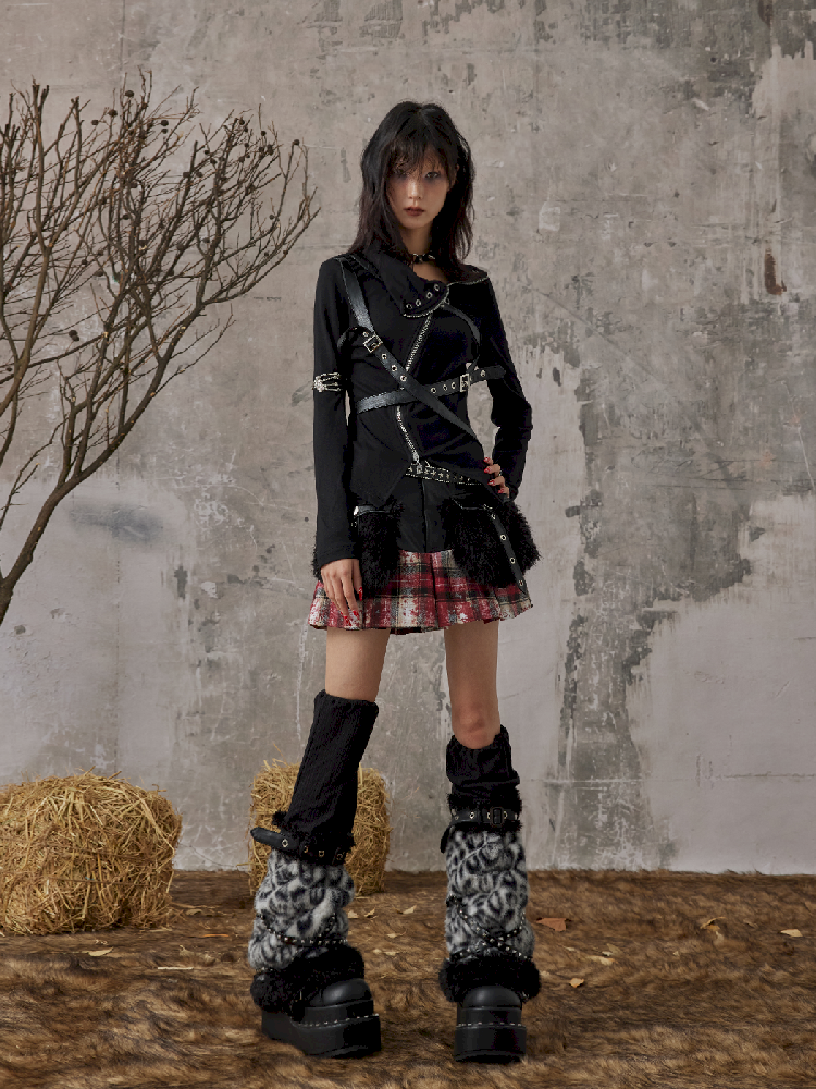 Fur Pocket A-line Pleated Skirt【s0000010978】