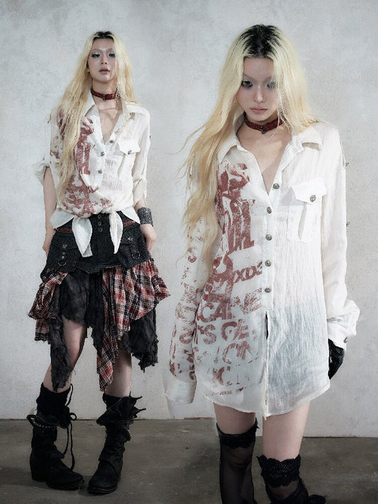 Vintage Modern Punk Sun Shirt【s0000018526】