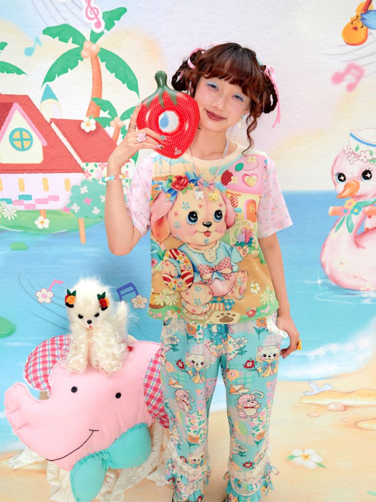 Patchwork Knit Short Sleeve Summer Loose T-Shirt【s0000009066】