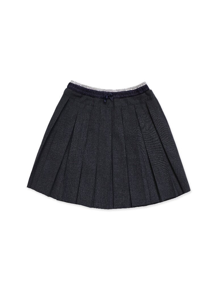 Linen Satin Panel Plaid Skirt【s0000016070】