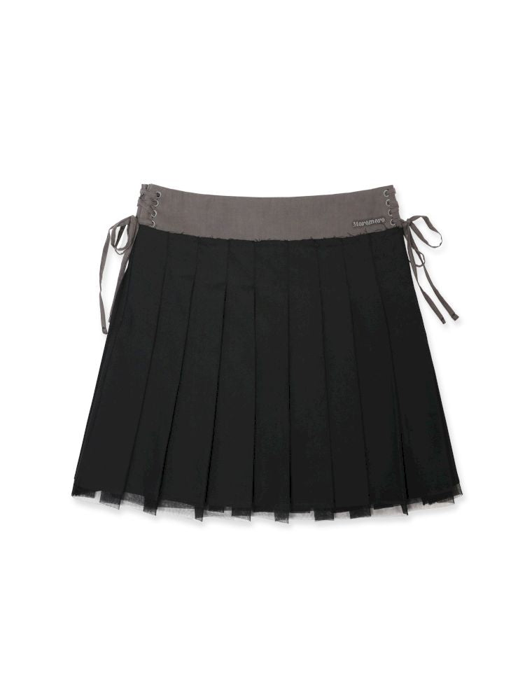 Hem Layered Mesh Pleated Skirt【s0000013431】