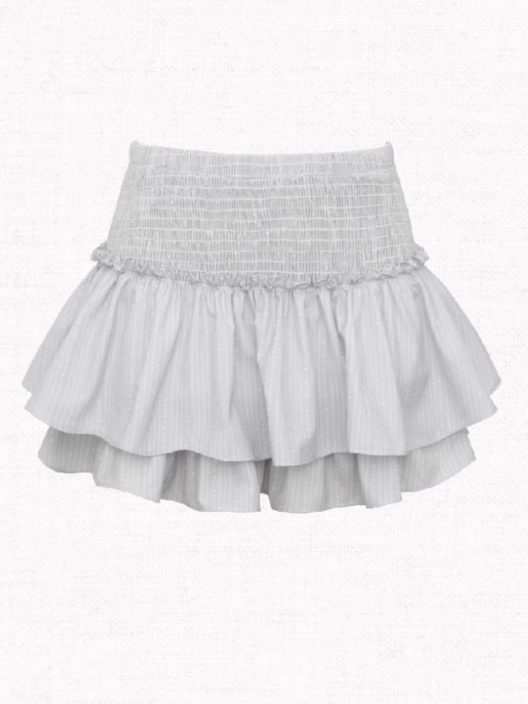 White pure desire high waist cake skirt【s0000009592】