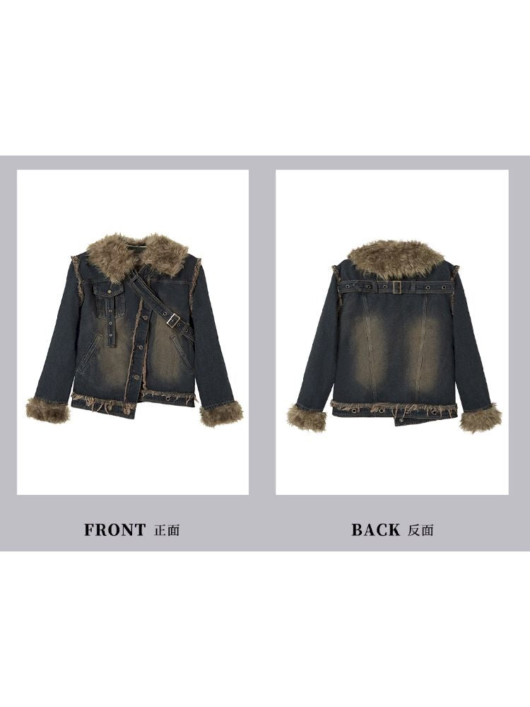 Old Denim Deconstructed Patchwork Jacket【s0000005241】