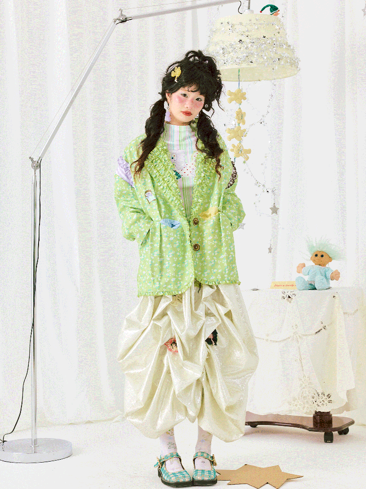 Patchwork Lace Long Sleeve Suit【s0000011944】