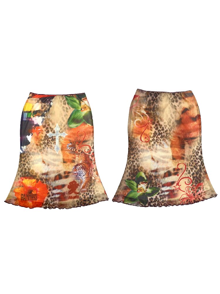Leopard Print Mesh Mermaid Dress Set【s0000017450】