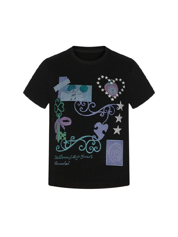 Two Color Vine Slim Short T-Shirt【s0000016407】
