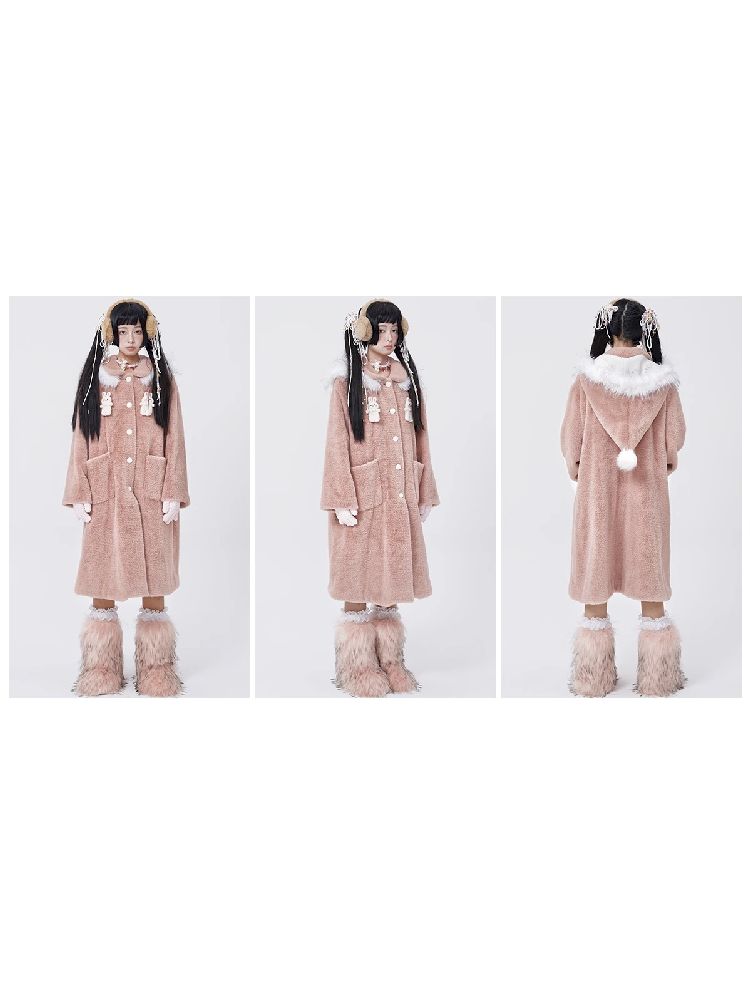 Retro Cute Rabbit Tweed Coat【s0000005585】