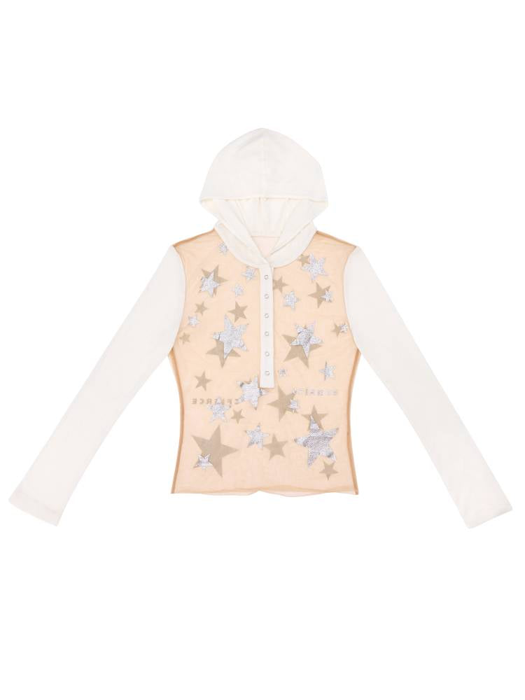 Mesh-Panel Long-Sleeve Top【s0000014416】