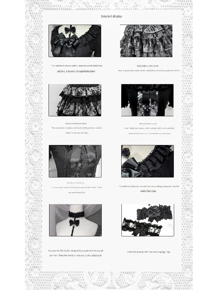 Black Lace Top And Skirt Set【s0000016391】