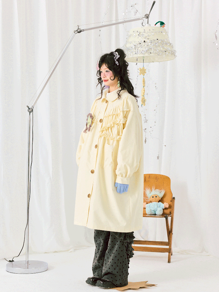 Doll Neck Long Loose Trench Coat【s0000011939】