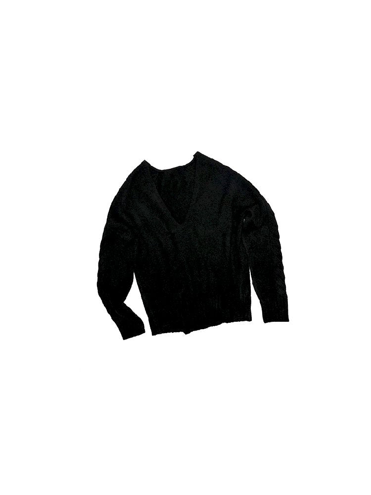 Deep V-Neck Loose Sweater【s0000011585】